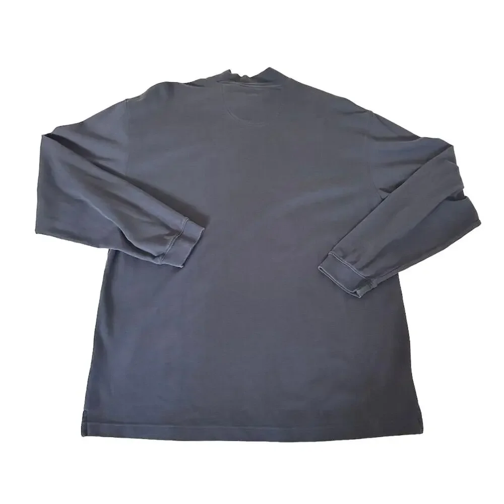 IZOD Men's XL Blue Long Sleeve Mock Neck T-Shirt Solid Classic Design - Picture 3 of 9